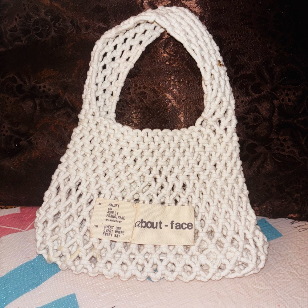 White Knitted Tote Bag